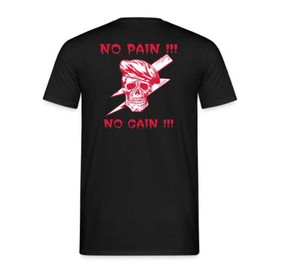 Tee-shirt training homme  tête de mort No Pain No Gain