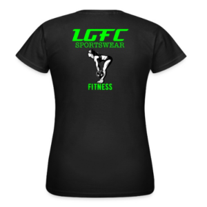 TEE SHIRT FEMME LGFC Noir/vert fluo Fitness
